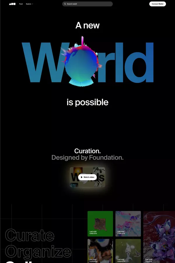 Worlds | Foundation - Landing design inspiration