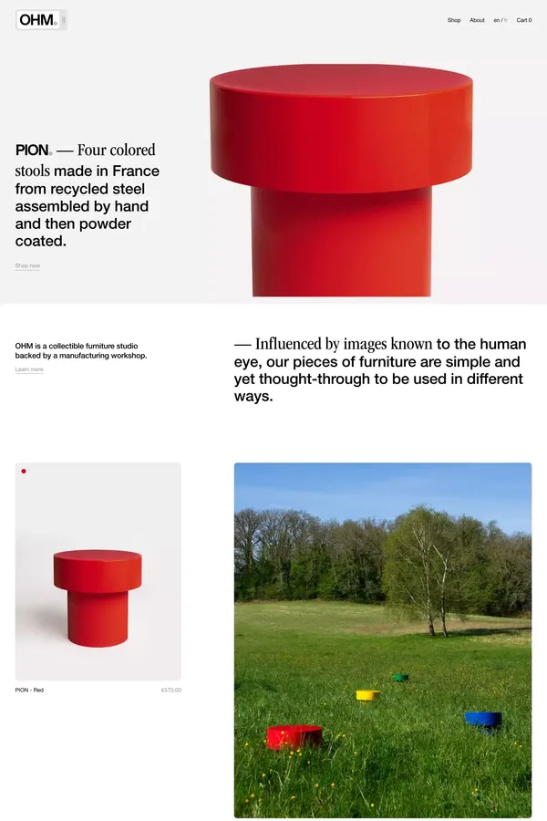 OHM. — Collectible furniture - Ecommerce design inspiration