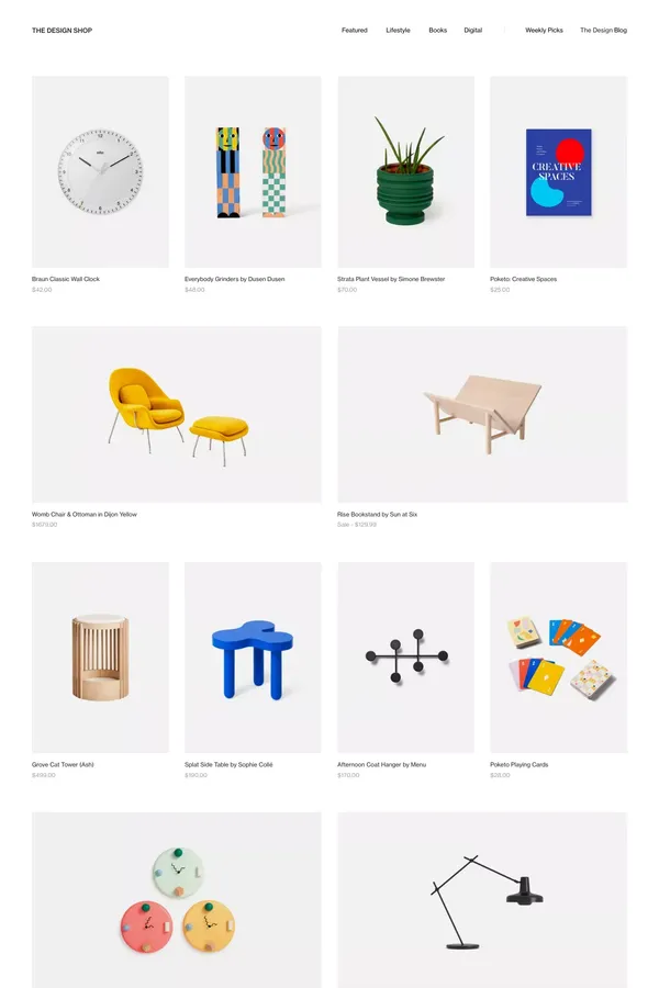 The Design Shop - Ecommerce design inspiration