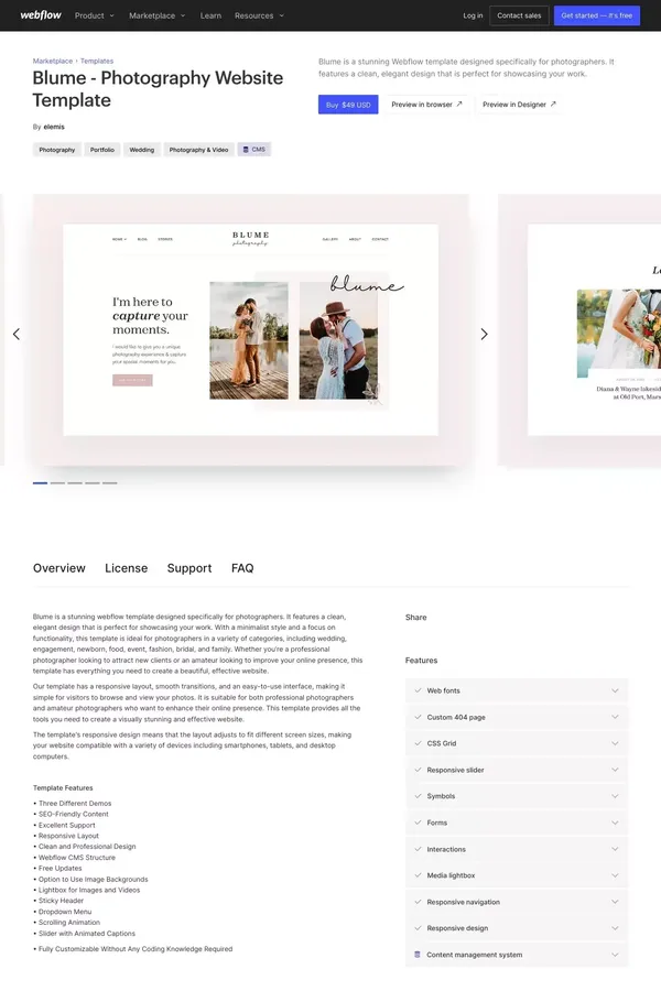 Blume - Photography HTML5 Responsive Website Template