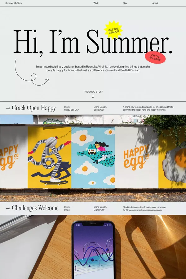 Summer McClure - Portfolio design inspiration