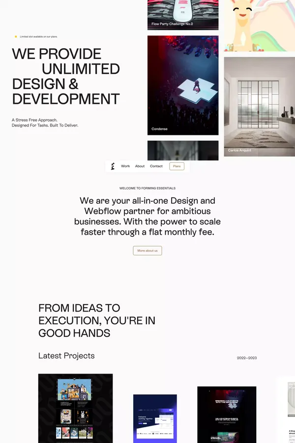 Forming Essentials | All-in-one Design and Webflow studio for ambitious businesses