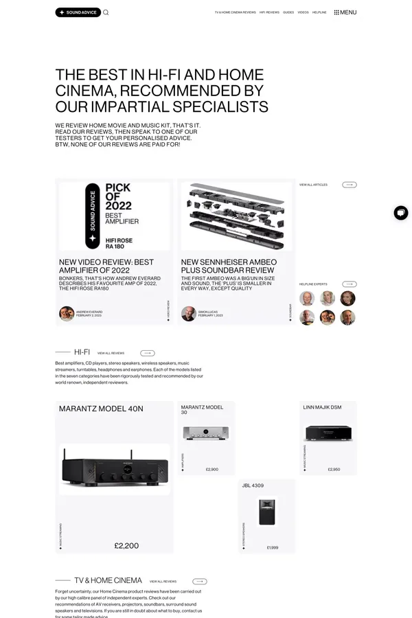 Sound Advice - World class hi-fi, home cinema reviews