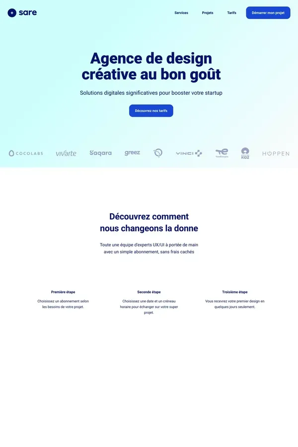 Sarē Design - Agence de design créative au bon goût - website design inspiration