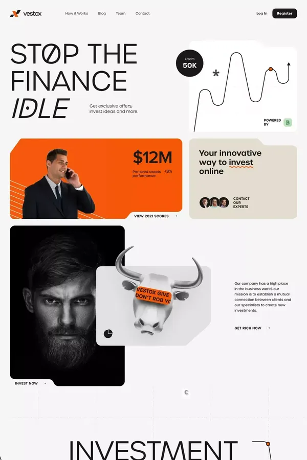 Vestox Website | Financial Management - Landing design inspiration