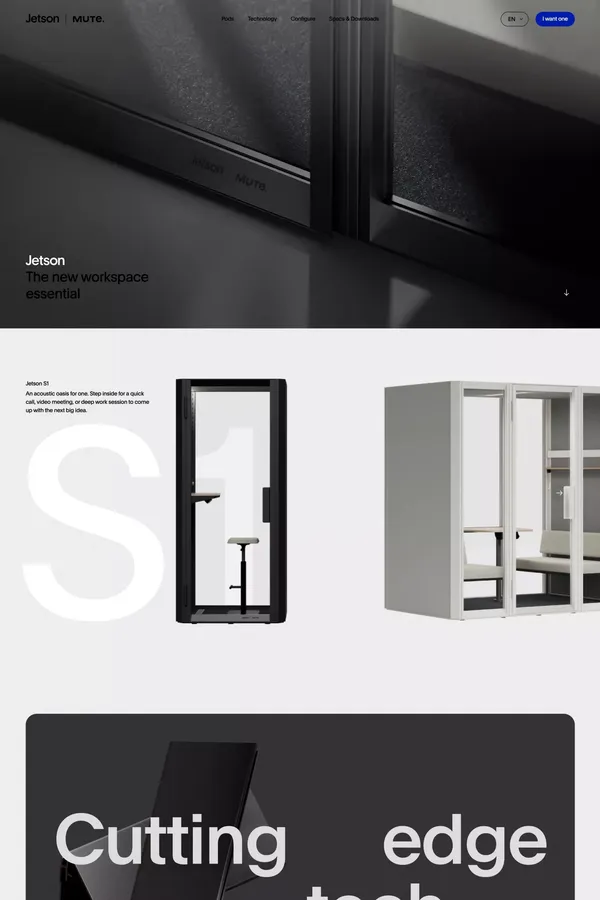 Jetson by Mute - The new workspace essential - Landing design inspiration