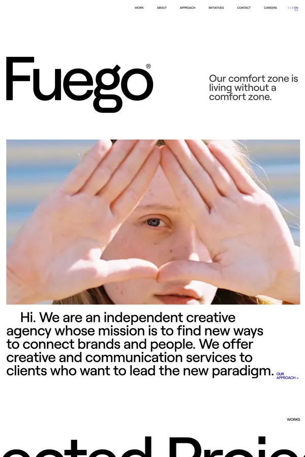 Fuego Camina Conmigo - Agencia creativa independiente - Portfolio design inspiration