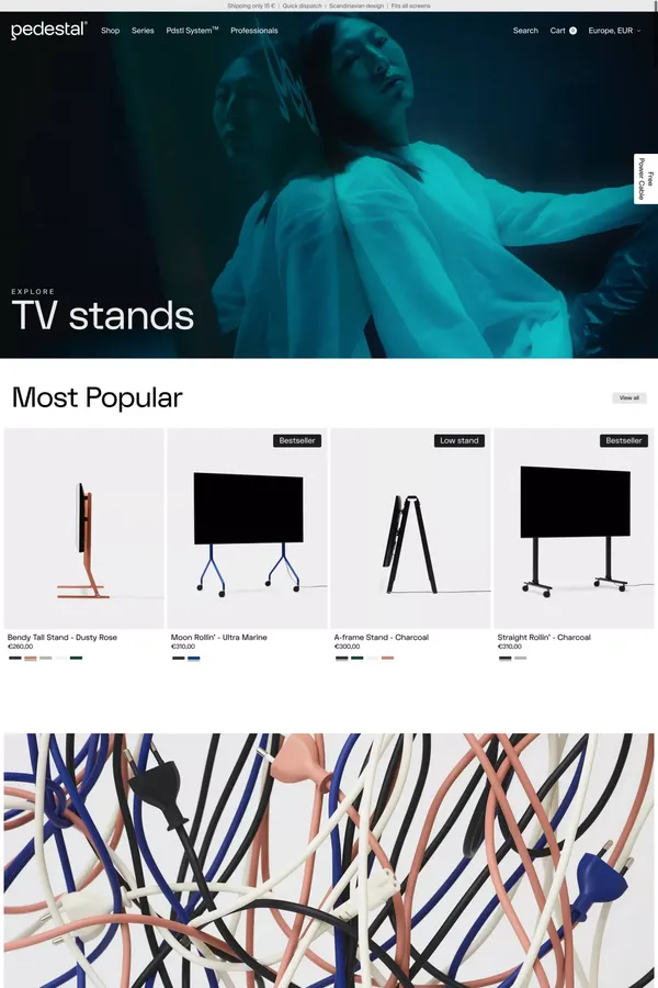 TV stand | Buy TV stand and designer accessories for flat screen TV - Ecommerce design inspiration