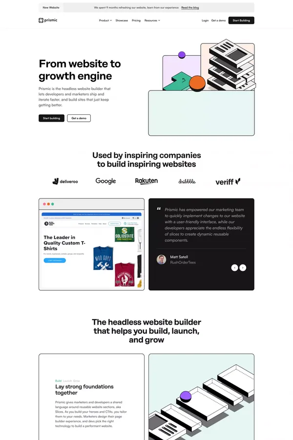 Prismic: Headless Website Builder - Launch and Iterate Faster - Landing design inspiration