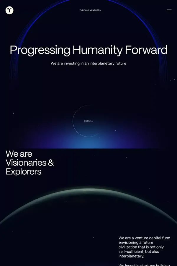 Type One Ventures - Portfolio design inspiration