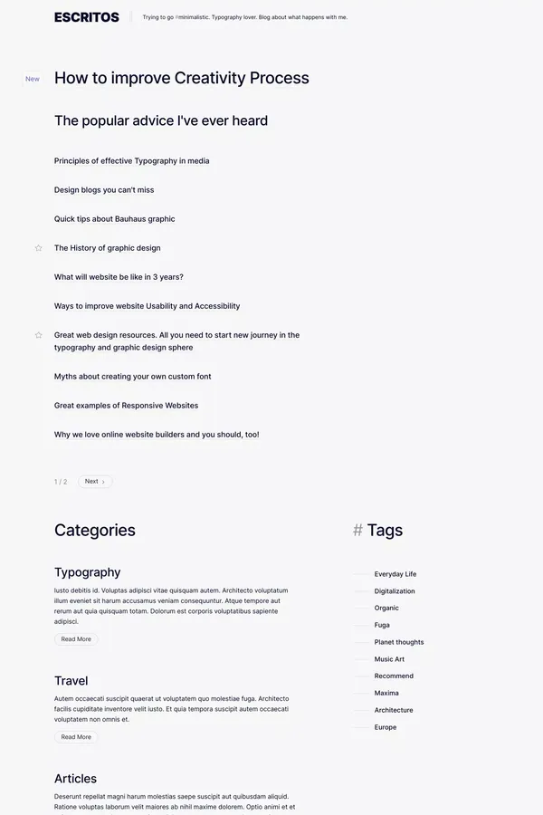 Escritos – Webflow HTML Website Template