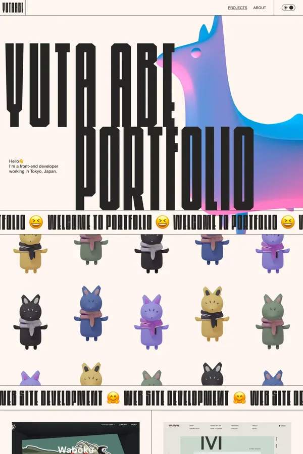 Yuta Abe - Portfolio 2023 - Portfolio design inspiration