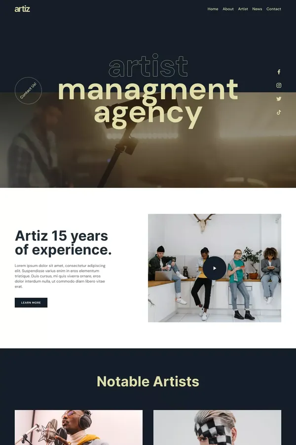 Artiz - Webflow HTML website template