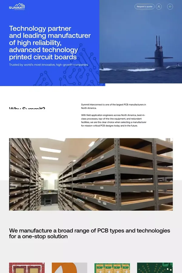 Summit Interconnect leads Complex Circuits and Rigid Flex PCB - website design inspiration