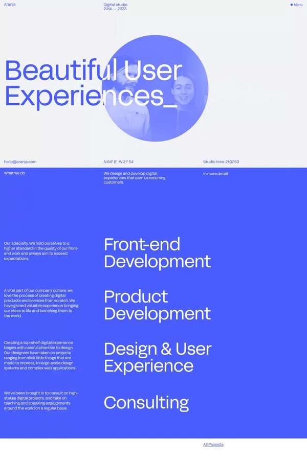 Aranja Studio - Portfolio design inspiration