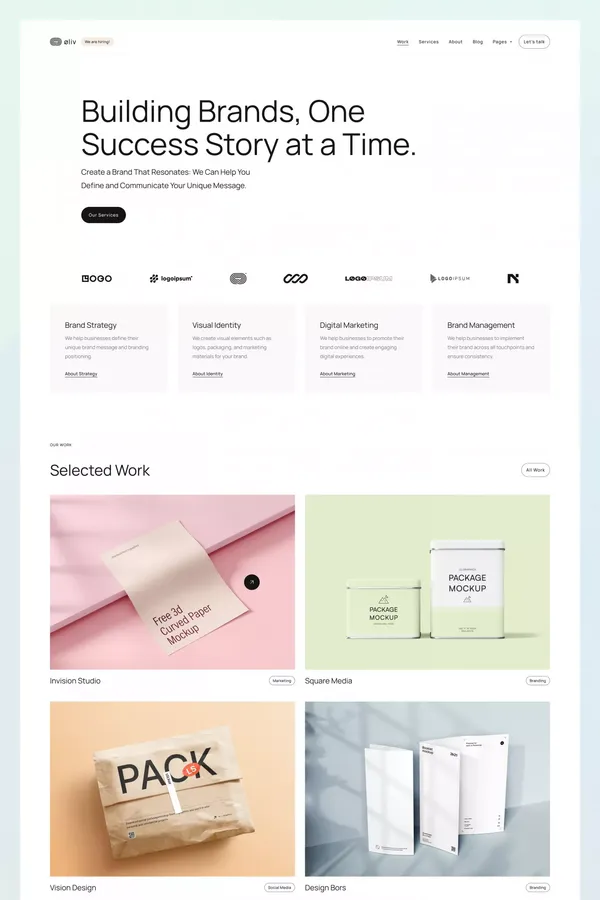 Oliv - Agency HTML5 Responsive Website Template - Template design inspiration