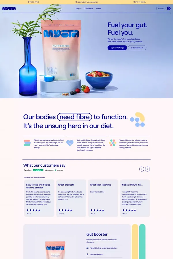 Myota Health - Ecommerce design inspiration