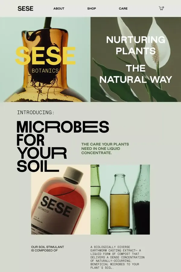 SESE BOTANICS - Ecommerce design inspiration