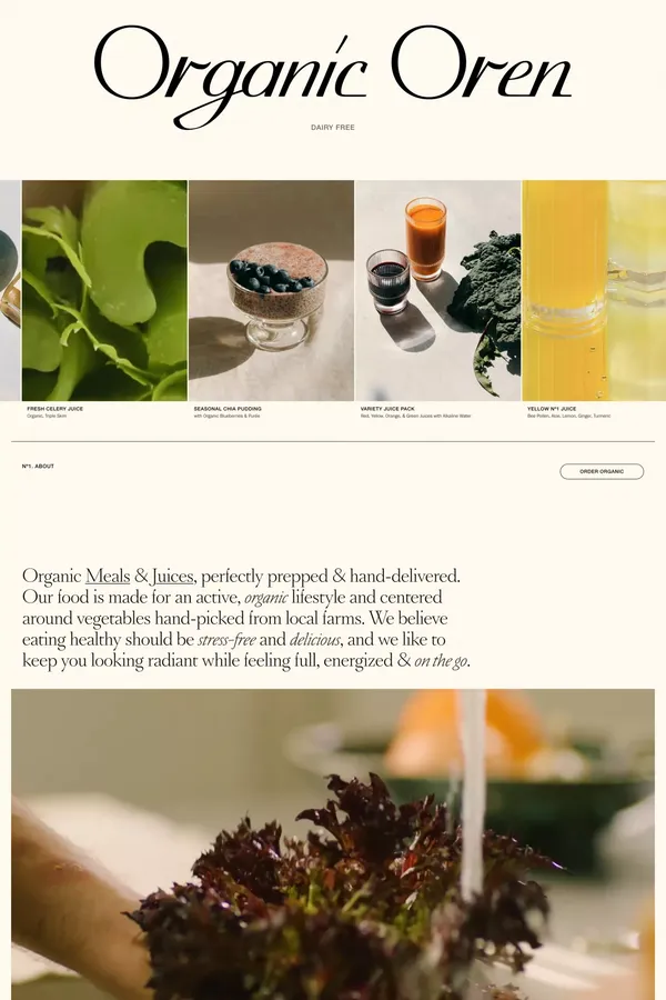 Organic Oren | Los Angeles - Landing design inspiration