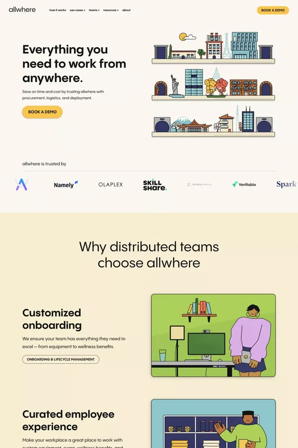 Remote Work Setups For Teams | Be Remote First | allwhere - Landing design inspiration