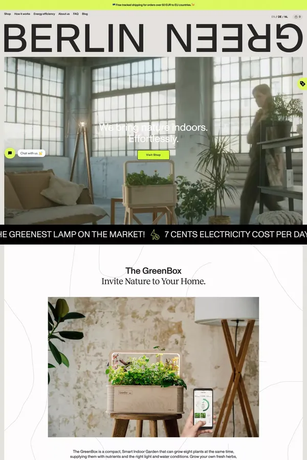 Smart Indoor Garden | GreenBox is your Smart Indoor Garden with LED – BerlinGreen - Ecommerce design inspiration