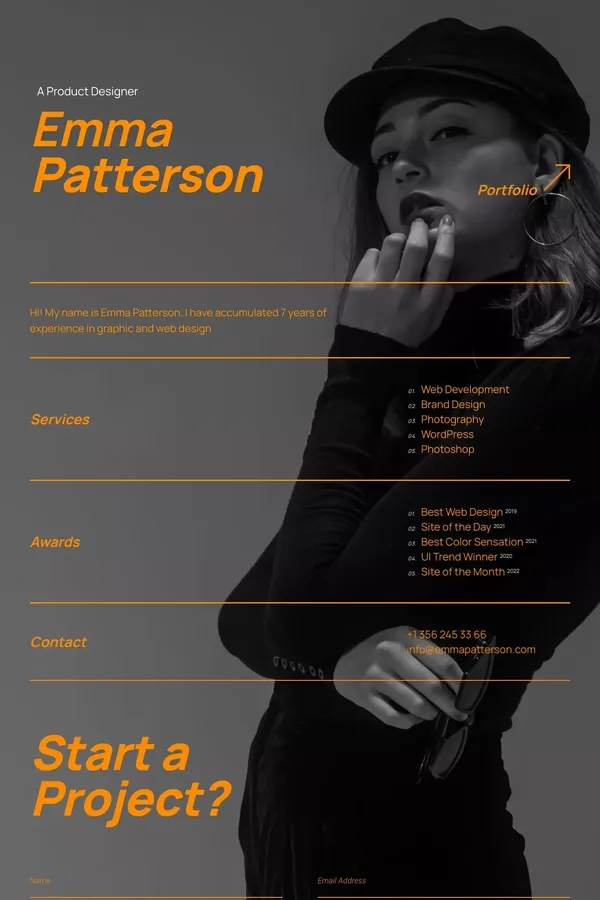 Emma Patterson - Webflow HTML website template
