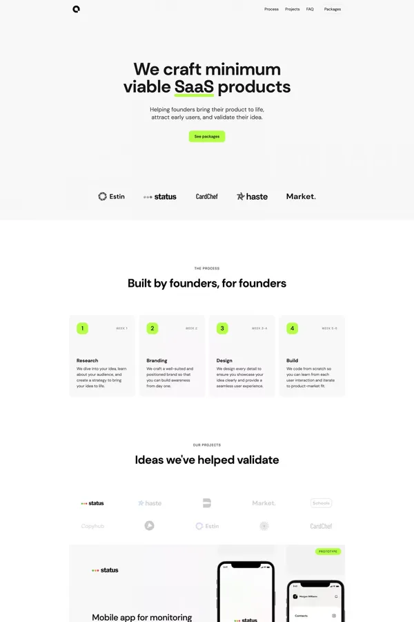 Simple Suite - We craft minimum viable SaaS products - Landing design inspiration