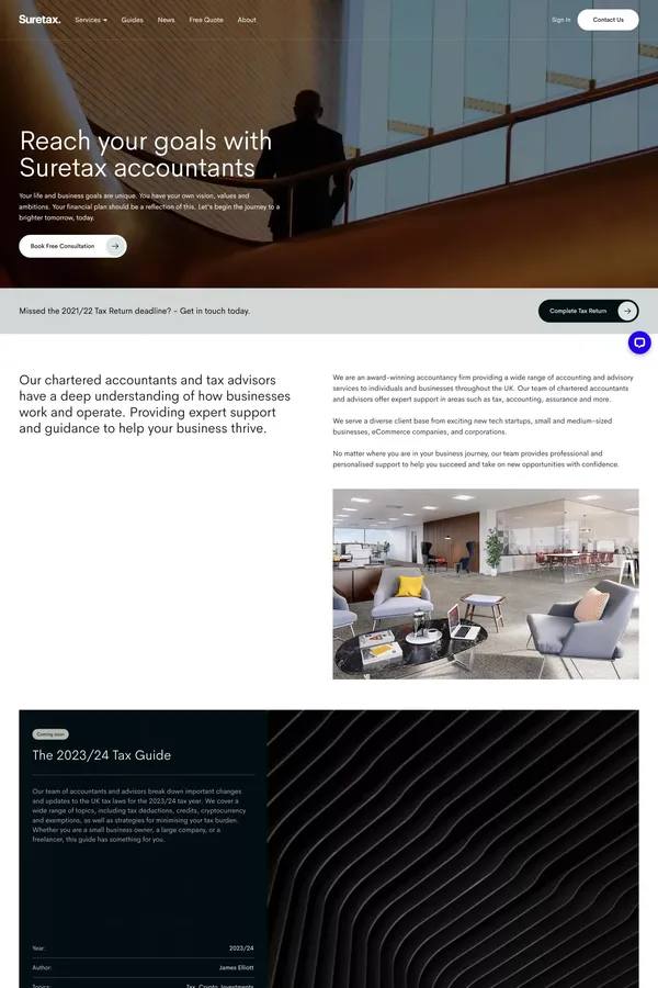Suretax Accountants - Tax Advisory and Accounting Services - Landing design inspiration