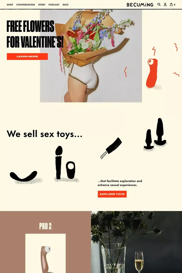 Becuming - Ecommerce design inspiration