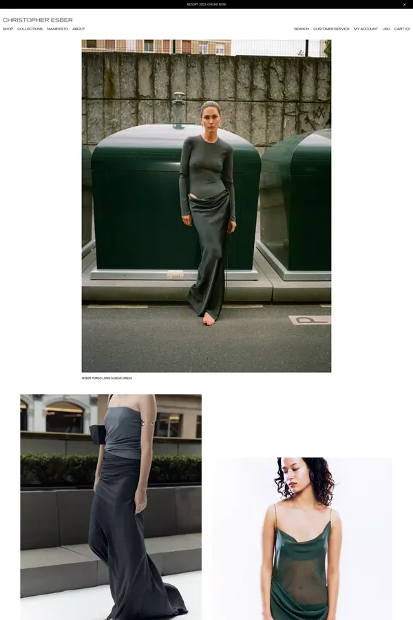 Ready to Wear Designer Christopher Esber - Ecommerce design inspiration