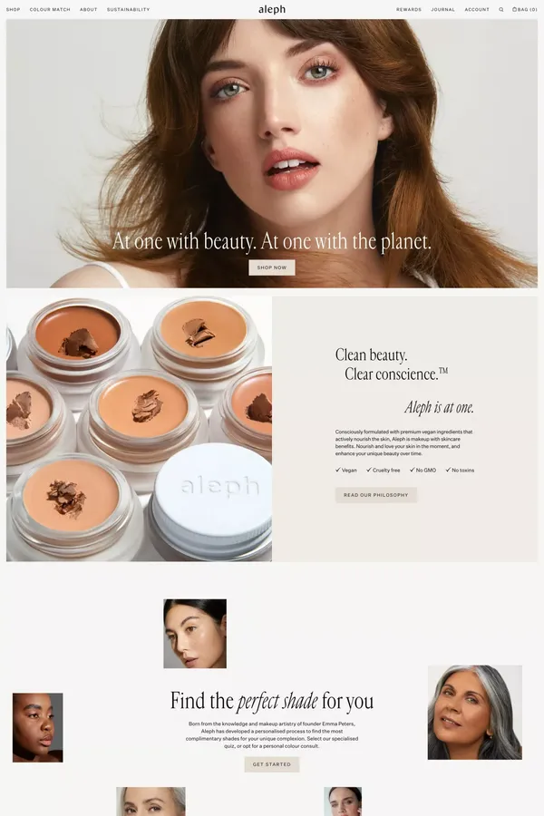 Aleph Beauty - Ecommerce design inspiration