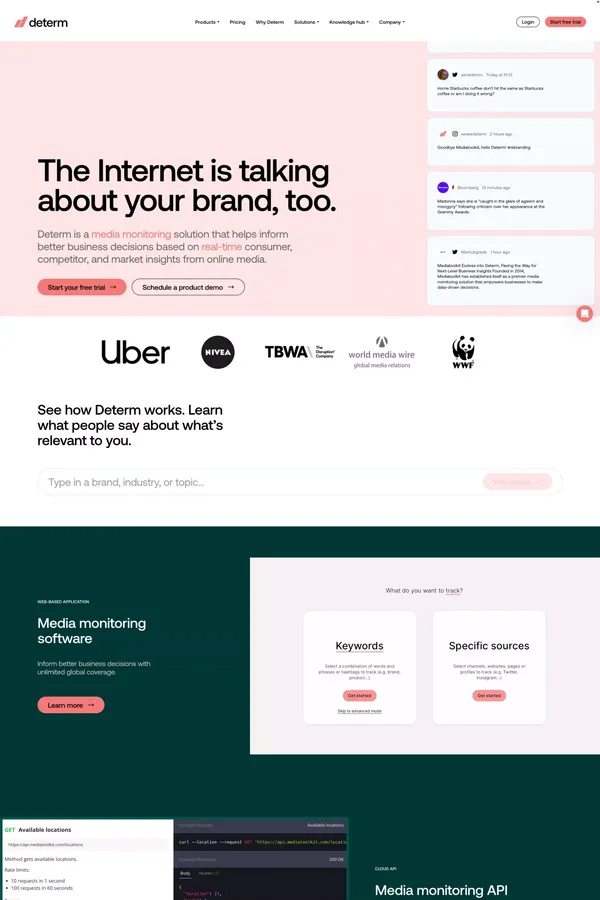 Determ - Landing design inspiration