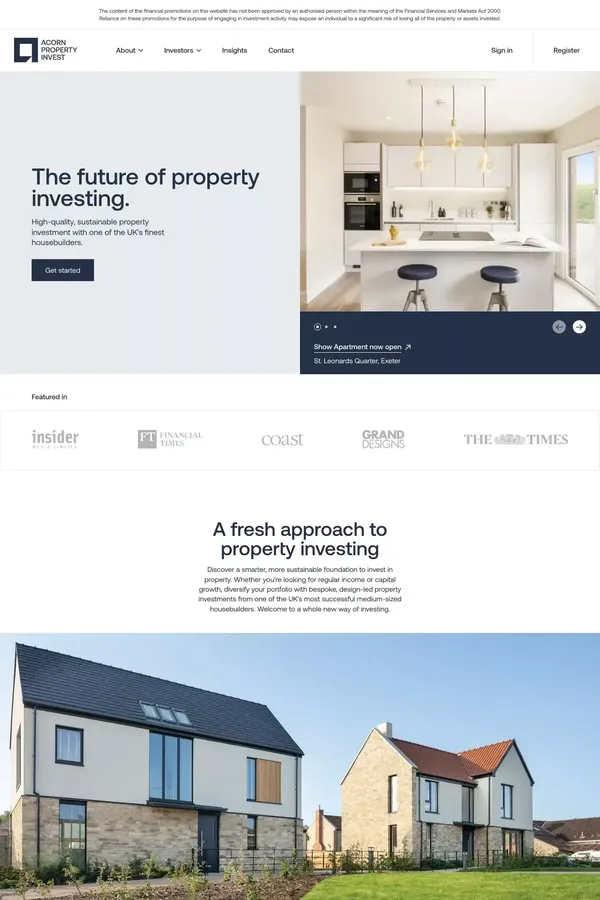 Invest in property | Acorn Property Invest - Landing design inspiration