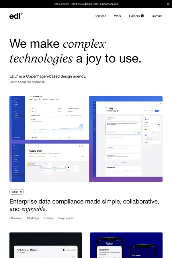 EDL – Helping companies build world-class software - Portfolio design inspiration