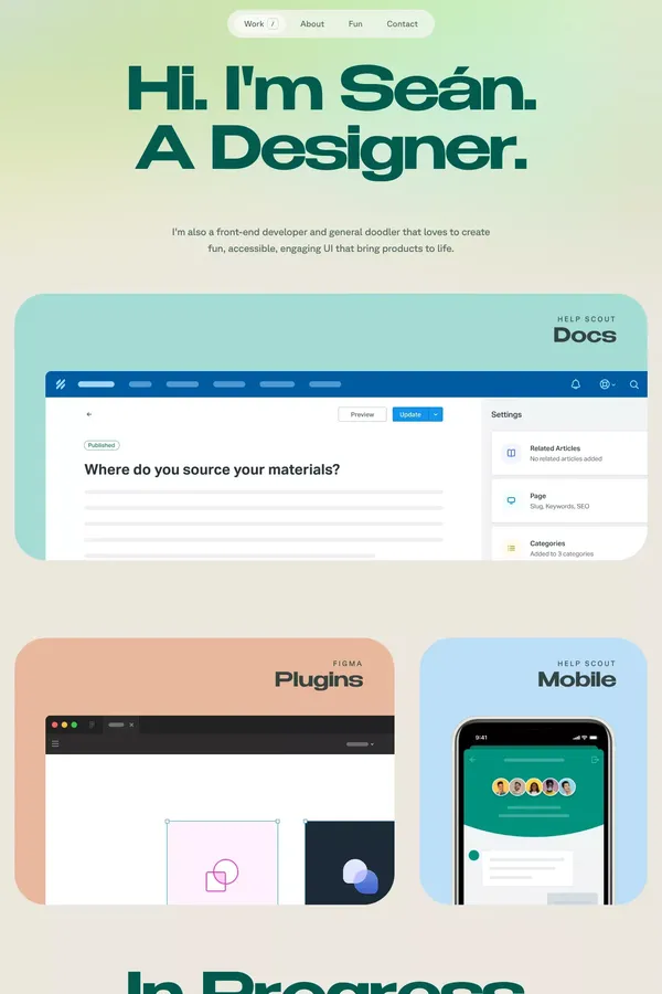 Seán Halpin • Product Designer - Portfolio design inspiration