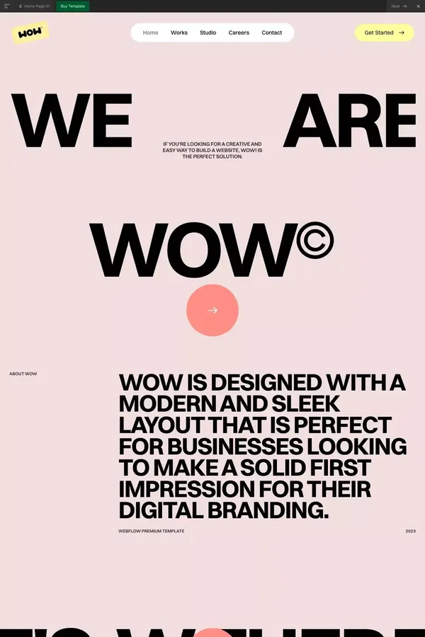 WOW - Webflow Ecommerce Website Template - Template design inspiration