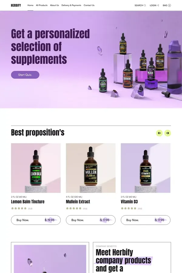 Herbify - Ecommerce design inspiration