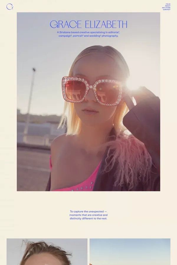 Grace Elizabeth | Photographer | Grace Elizabeth - Portfolio design inspiration