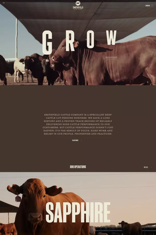 Smithfield Cattle Co. - Landing design inspiration