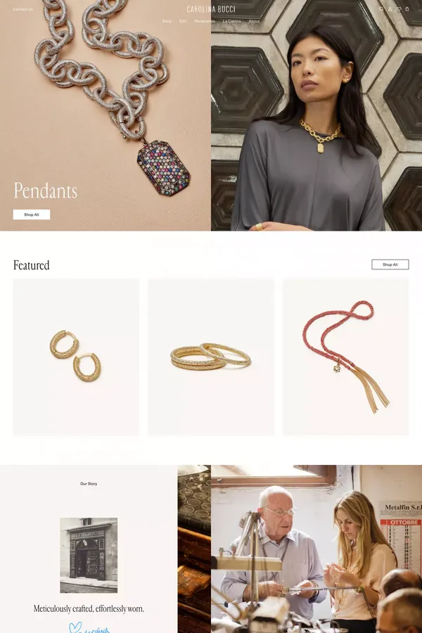 Carolina Bucci | Florentine Fine Jewellery - Ecommerce design inspiration