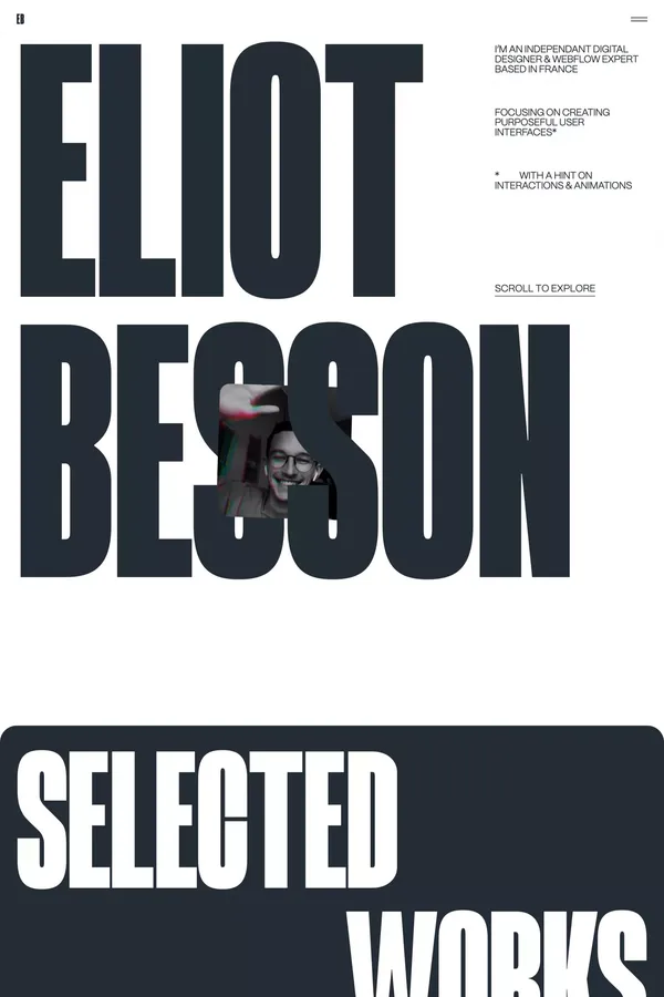 Portfolio of Eliot BESSON - Digital Designer & Webflow Expert - Portfolio design inspiration