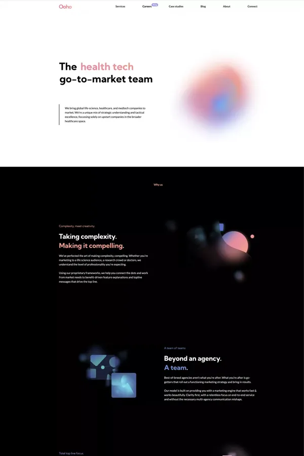 Ooho | Go-to-market team for health tech - Landing design inspiration