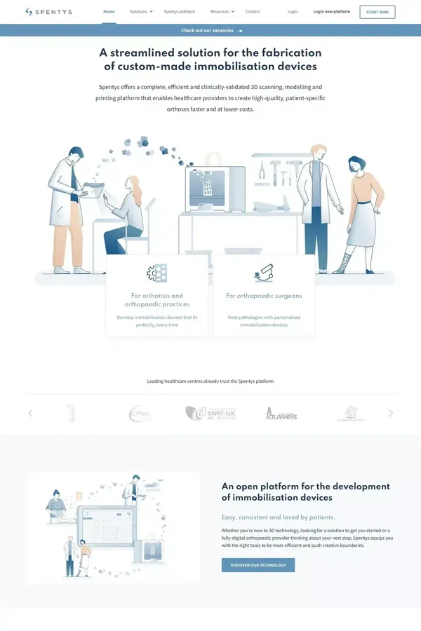 Reinventing Orthopedics | Spentys - Landing design inspiration