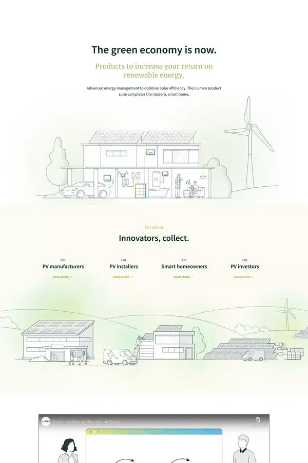 iLumen - The green economy starts here. - Landing design inspiration