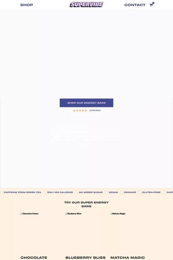 Supervibe | Energy Bars That Give You Superpowers - website design inspiration