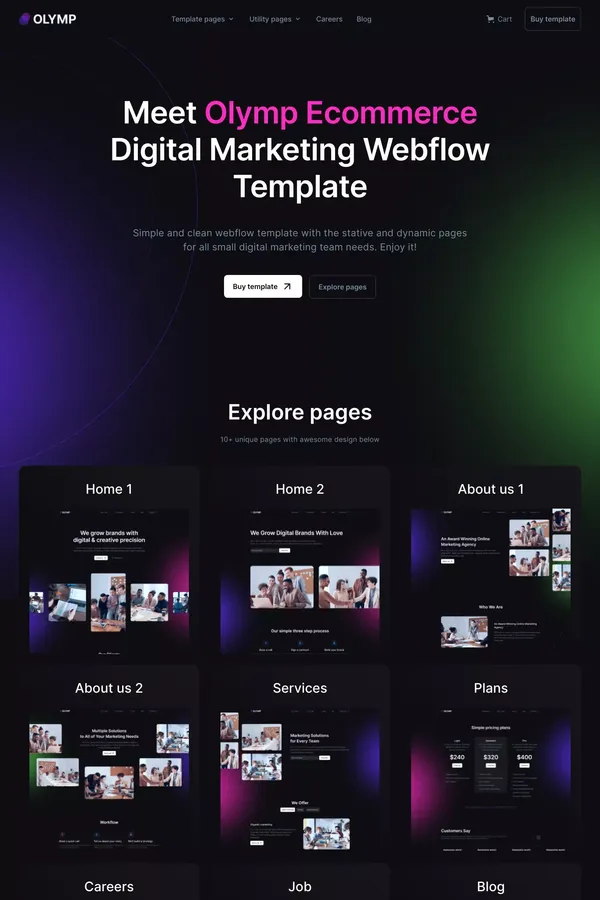 Homepage -  Olymp Ecommerce - Webflow Ecommerce website template - Template design inspiration