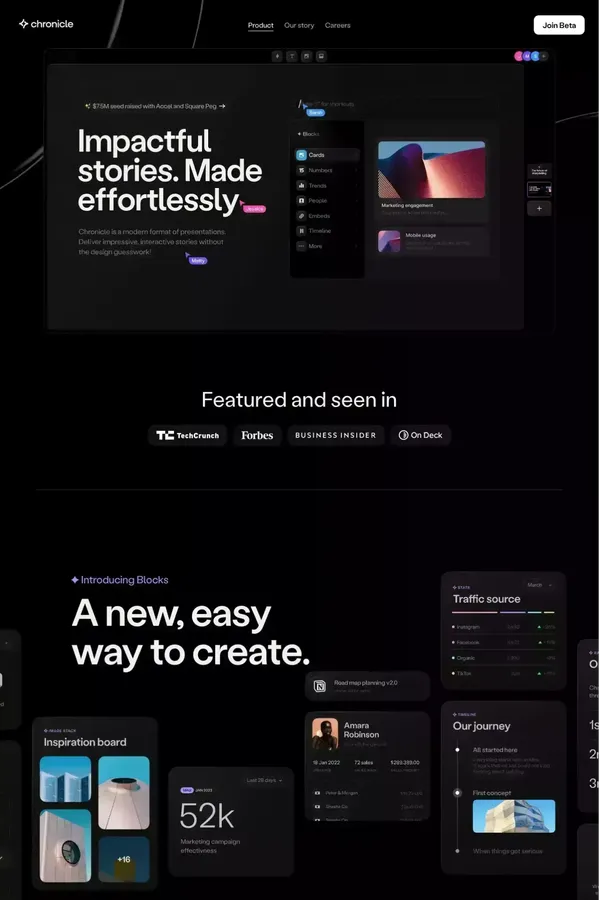 Chronicle - Landing design inspiration