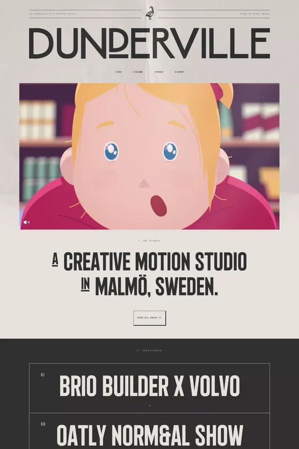 Dunderville - Portfolio design inspiration