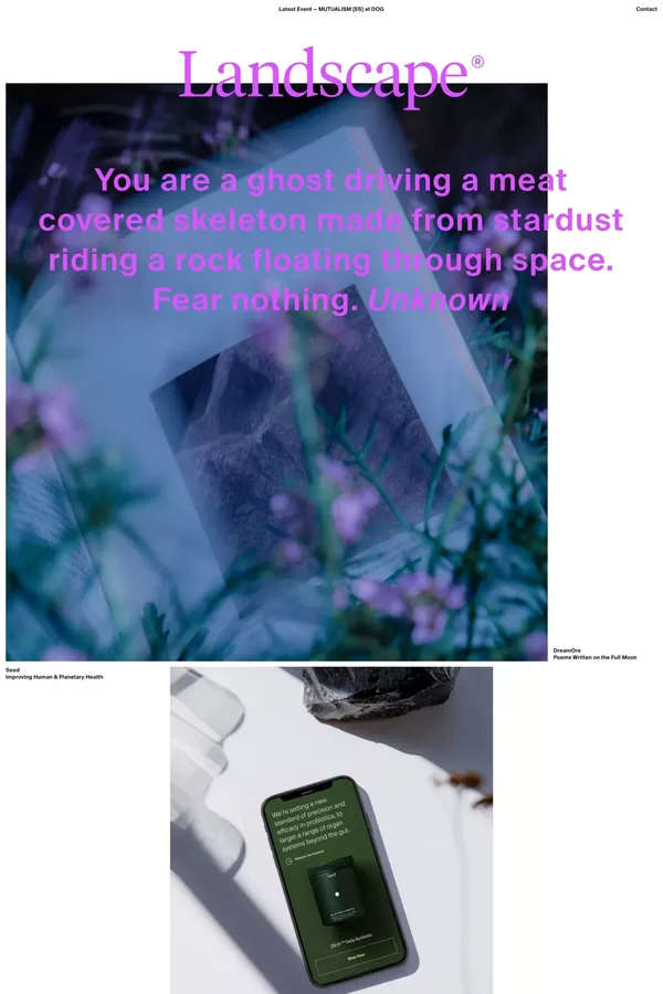 Landing - Landscape - Portfolio design inspiration