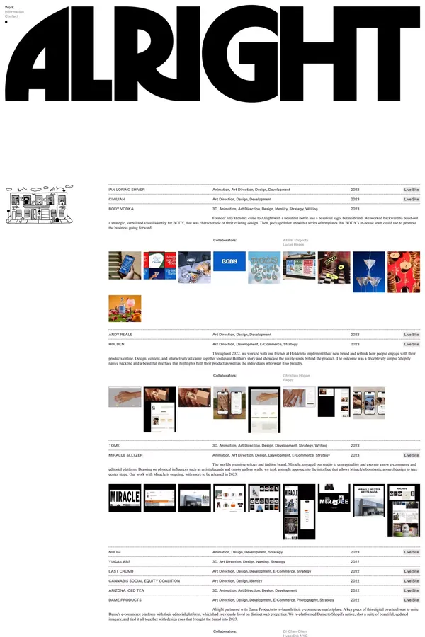 Alright Studio - Portfolio design inspiration